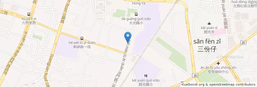 Mapa de ubicacion de 好了啦台南北門店 en 台湾, 台南市, 北区.