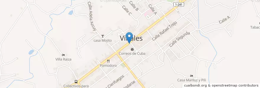 Mapa de ubicacion de 3j cafè y tapas en Cuba, Pinar Del Rio, Viñales.