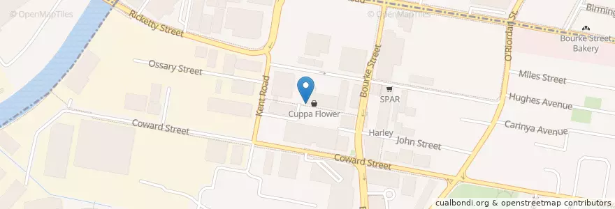 Mapa de ubicacion de Oliver Brown en Australia, New South Wales, Bayside Council, Sydney.