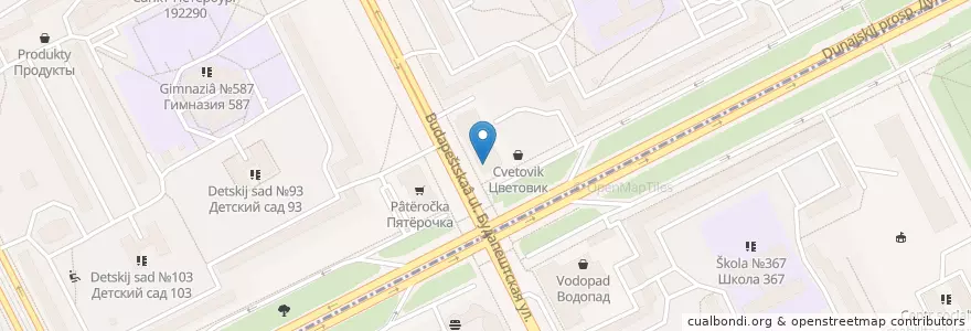 Mapa de ubicacion de Бургер Кинг en Russie, District Fédéral Du Nord-Ouest, Oblast De Léningrad, Saint-Pétersbourg, Фрунзенский Район, Георгиевский Округ.