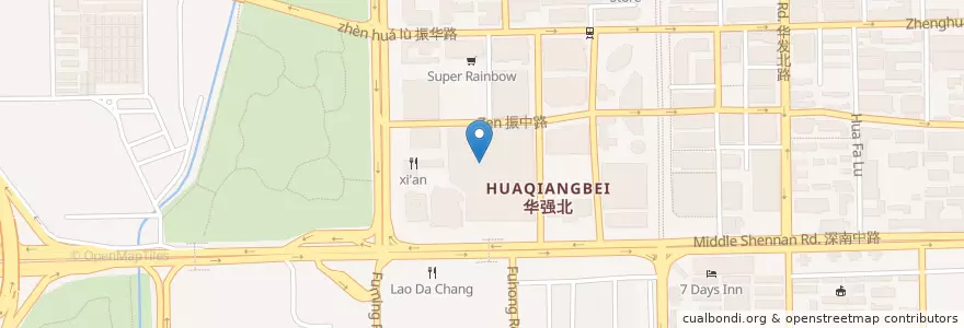 Mapa de ubicacion de Green Tea Restaurant en 中国, 广东省, 深圳市, 福田区.