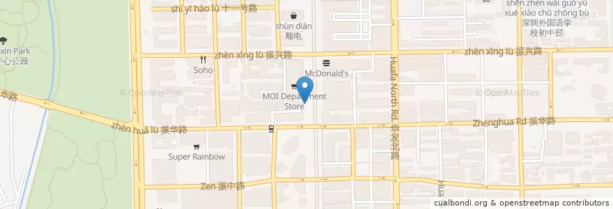 Mapa de ubicacion de 麦当劳 en China, Cantão, Shenzhen, 福田区.