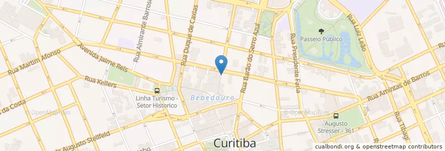 Mapa de ubicacion de Consevatório de Música Popular Brasileira en Brasilien, Süden, Paraná, Região Geográfica Intermediária De Curitiba, Região Metropolitana De Curitiba, Microrregião De Curitiba, Curitiba.