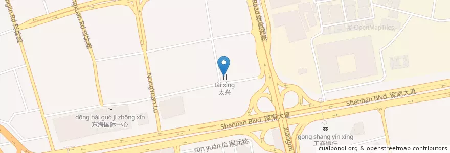 Mapa de ubicacion de 太兴餐厅 en 중국, 광둥성, 선전시, 福田区.