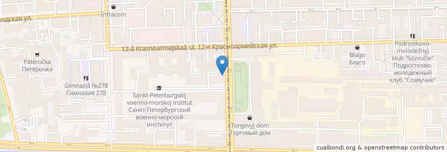 Mapa de ubicacion de Вита Экспресс en Russie, District Fédéral Du Nord-Ouest, Oblast De Léningrad, Saint-Pétersbourg, Адмиралтейский Район.