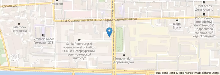 Mapa de ubicacion de Кофеварим en Russie, District Fédéral Du Nord-Ouest, Oblast De Léningrad, Saint-Pétersbourg, Адмиралтейский Район.