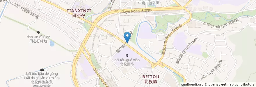 Mapa de ubicacion de 85度C en 台湾, 新北市, 台北市, 北投区.