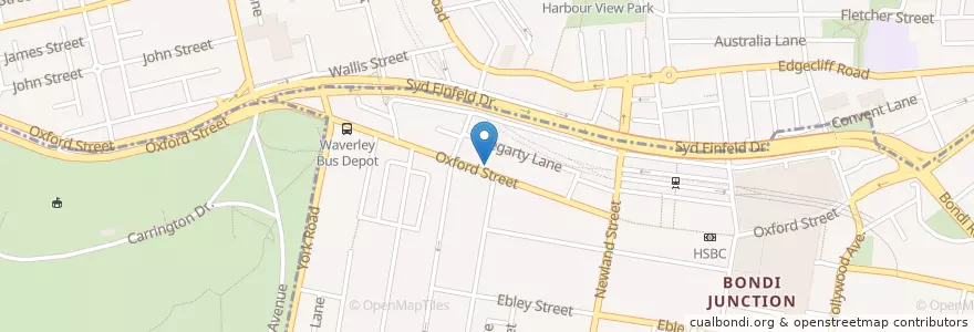 Mapa de ubicacion de Domino's en Australia, New South Wales, Waverley Council, Sydney.