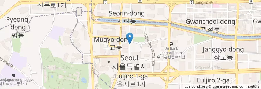Mapa de ubicacion de 武橋洞プゴクッチッ en 大韓民国, ソウル, 明洞.