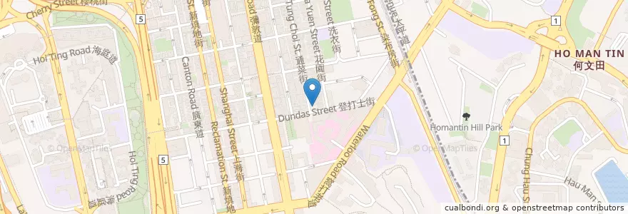 Mapa de ubicacion de 萬家燒餅皇 en 중국, 광둥성, 홍콩, 가우룽, 신제, 油尖旺區 Yau Tsim Mong District.