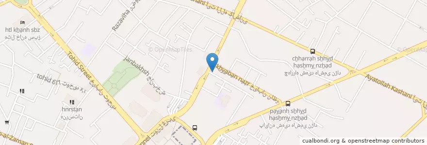 Mapa de ubicacion de بانک انصار en 伊朗, استان خراسان رضوی, شهرستان مشهد, مشهد, بخش مرکزی شهرستان مشهد.