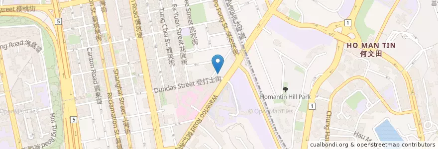 Mapa de ubicacion de 添好運點心專賣 en China, Provincia De Cantón, Hong Kong, Kowloon, Nuevos Territorios, 油尖旺區 Yau Tsim Mong District.