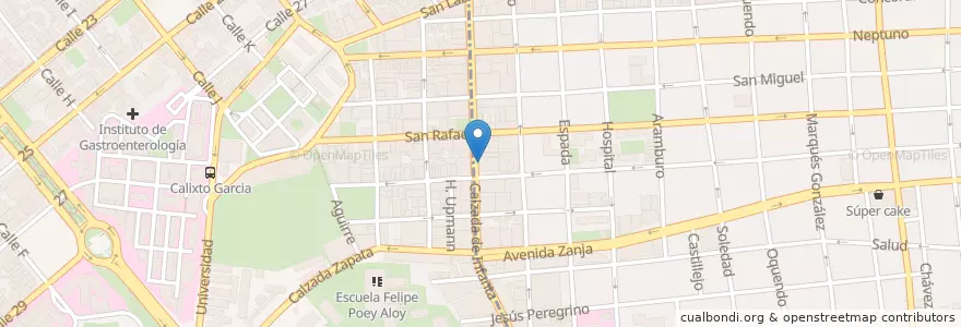 Mapa de ubicacion de Banco en Cuba, La Habana.
