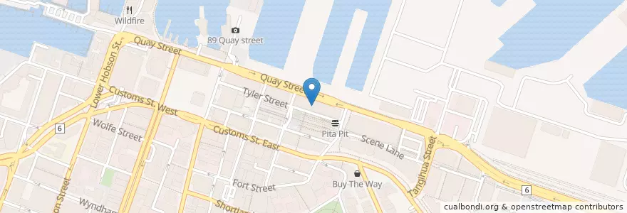 Mapa de ubicacion de Ostro Brasserie and Bar en 新西兰, Auckland, Waitematā.