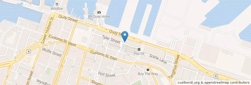 Mapa de ubicacion de Eating House Bar en Yeni Zelanda, Auckland, Waitematā.