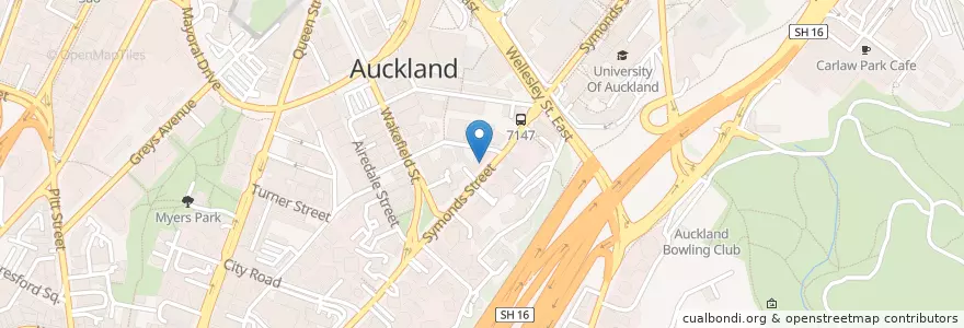 Mapa de ubicacion de Pita Pit en Nieuw-Zeeland, Auckland, Waitematā.