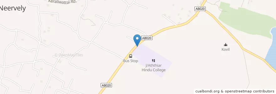 Mapa de ubicacion de J/Attiyar Hindu College en ශ්‍රී ලංකාව இலங்கை, வட மாகாணம், யாழ்ப்பாணம் மாவட்டம்.