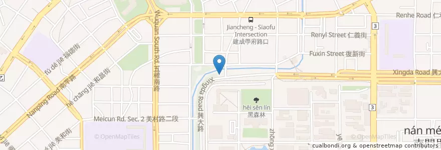 Mapa de ubicacion de 頂橋福德宮 en تايوان, تاي شانغ, 南區.