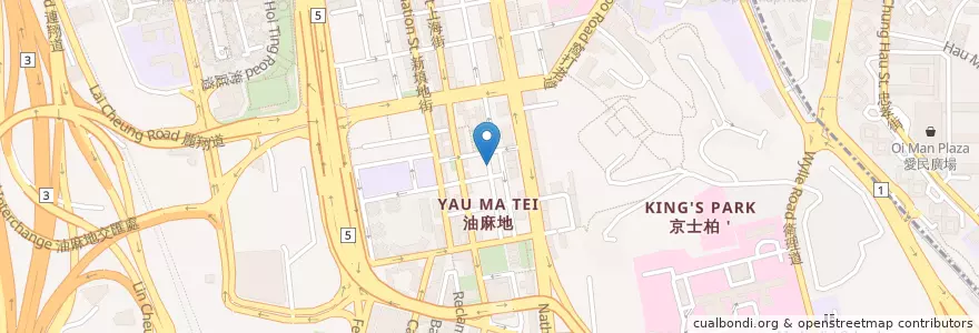 Mapa de ubicacion de 宏興美食館 en 中国, 广东省, 香港 Hong Kong, 九龍 Kowloon, 新界 New Territories, 油尖旺區 Yau Tsim Mong District.