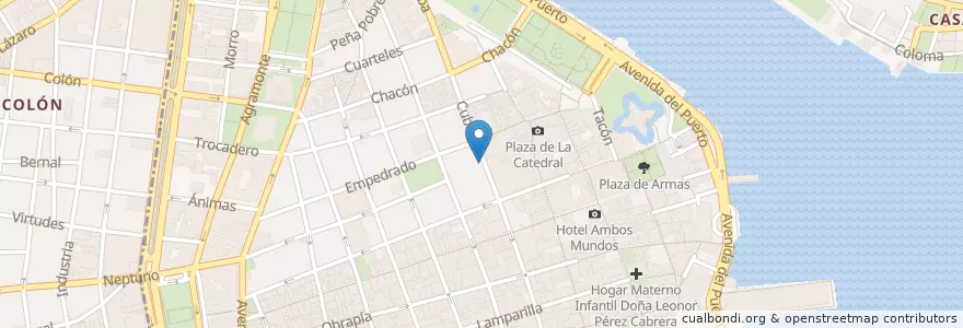 Mapa de ubicacion de Mundo Pizza en Cuba, Havana, La Habana Vieja.