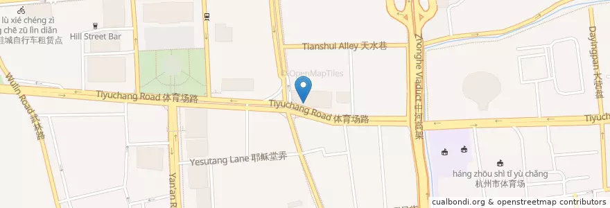 Mapa de ubicacion de 建设银行 en China, Zhejiang, Hangzhou, 下城区.