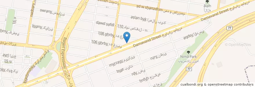 Mapa de ubicacion de دیزی سرای داریوش en Irão, Teerã, شهرستان تهران, Teerã, بخش مرکزی شهرستان تهران.
