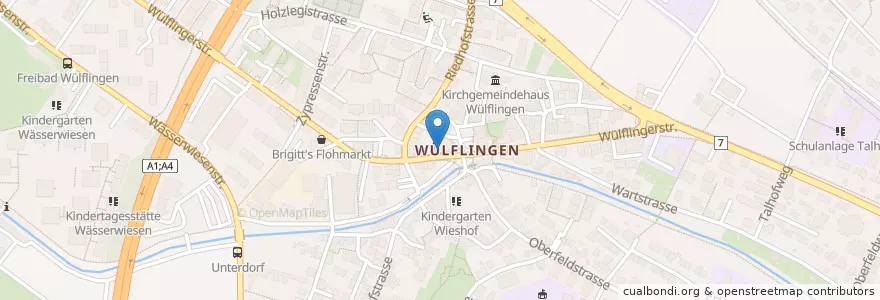 Mapa de ubicacion de TopPharm Apotheke Wülflingen en 스위스, 취리히, Bezirk Winterthur, Winterthur.