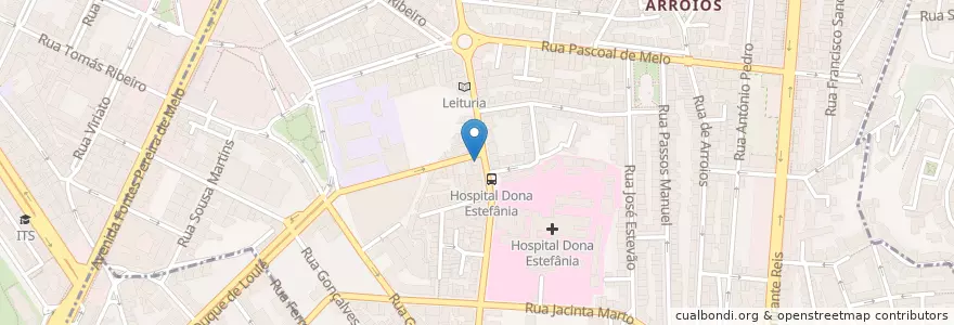 Mapa de ubicacion de Coffelux en ポルトガル, Área Metropolitana De Lisboa, Lisboa, Grande Lisboa, リスボン, Arroios.