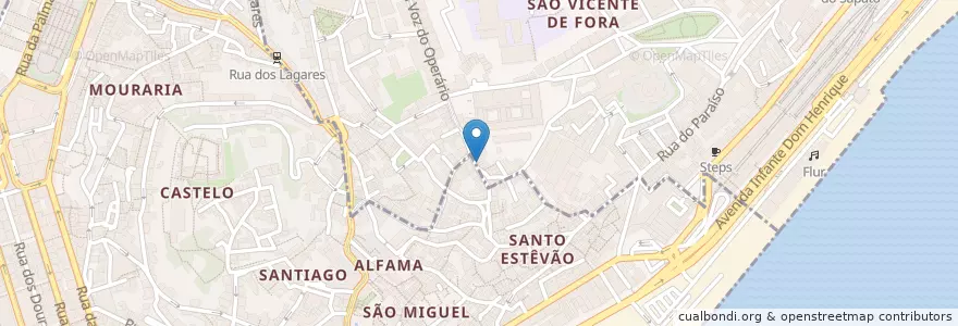 Mapa de ubicacion de Chave D'Ouro en Portugal, Lisboa, Grande Lisboa, Lisboa, Santa Maria Maior.