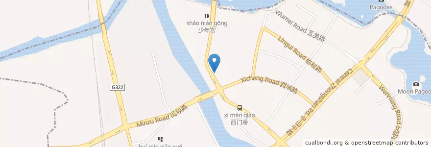 Mapa de ubicacion de 曾三家味馆 en چین, گوانگشی, 桂林市, 象山区, 秀峰区, 象山街道.