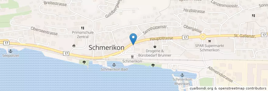 Mapa de ubicacion de Dorfbrunnen Schmerikon en Zwitserland, Sankt Gallen, Wahlkreis See-Gaster, Schmerikon.