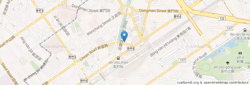 Mapa de ubicacion de 林森路立體停車場 en Taiwán, Provincia De Taiwán, Hsinchu, 東區.