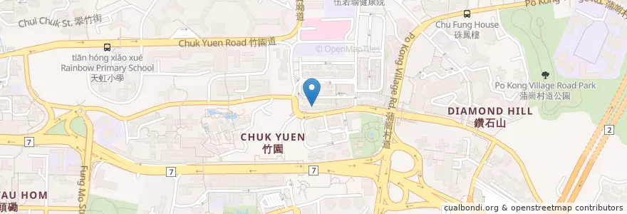 Mapa de ubicacion de 詠藜園四川菜館 en China, Provincia De Cantón, Hong Kong, Kowloon, Nuevos Territorios, 黃大仙區 Wong Tai Sin District.
