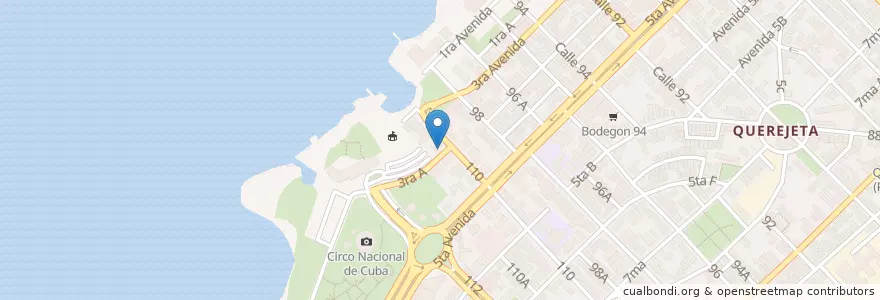Mapa de ubicacion de Reclamación Multas en キューバ, La Habana, Playa.