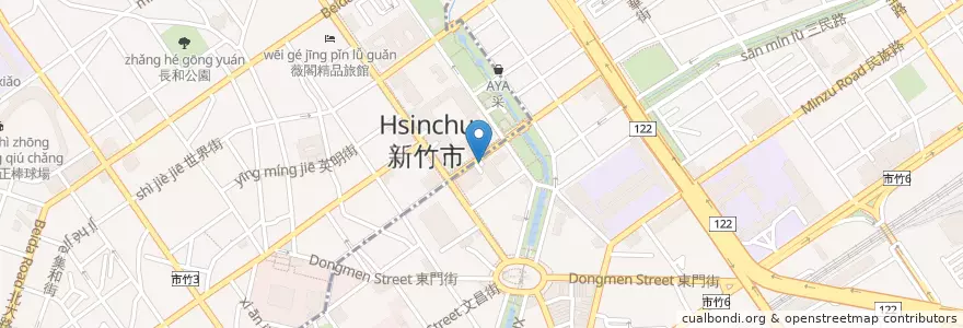 Mapa de ubicacion de 稅務大樓停車場 en Taiwan, 臺灣省, 新竹市, 東區.