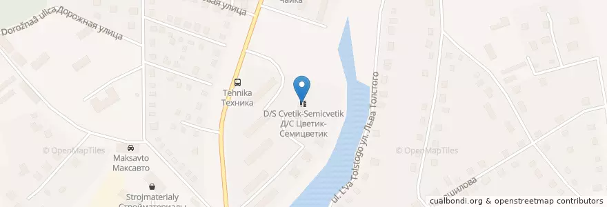 Mapa de ubicacion de Детский сад "Цветик-Семицветик" en Rusland, Centraal Federaal District, Oblast Moskou, Городской Округ Ступино.