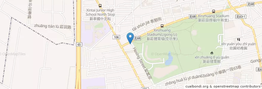 Mapa de ubicacion de LATTE綠蓋茶 en 臺灣, 新北市, 新莊區.