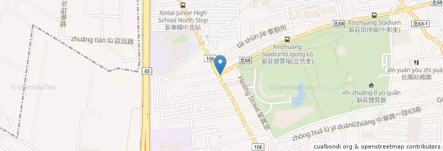 Mapa de ubicacion de Starbucks(新泰門市) en 台湾, 新北市, 新荘区.