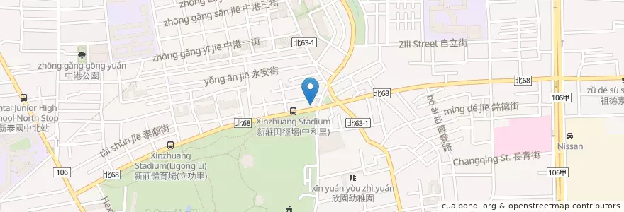 Mapa de ubicacion de 遠東國際商業銀行 en Taiwan, 新北市, 新莊區.