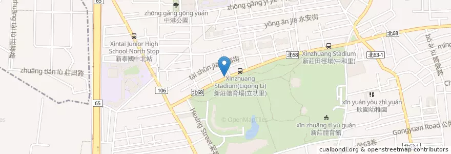 Mapa de ubicacion de 霸味薑母鴨 en 타이완, 신베이 시, 신좡 구.