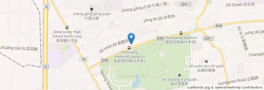 Mapa de ubicacion de BB板燒飯 en تايوان, تايبيه الجديدة, 新莊區.