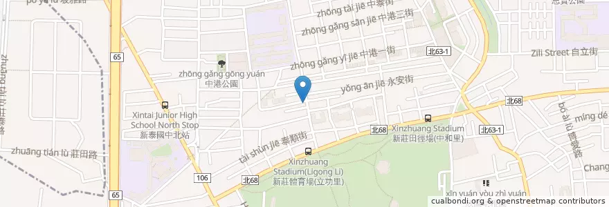 Mapa de ubicacion de 麵屋龍 en Тайвань, Новый Тайбэй, 新莊區.