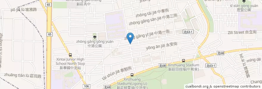Mapa de ubicacion de 郭三杯鹹酥雞 en Тайвань, Новый Тайбэй, 新莊區.