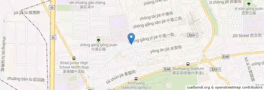 Mapa de ubicacion de 衝頭炒飯 en Taiwan, 新北市, 新莊區.