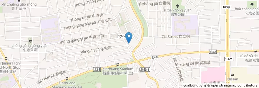 Mapa de ubicacion de 茶湯會 en 台湾, 新北市, 新荘区.