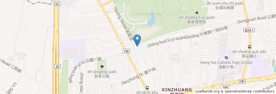 Mapa de ubicacion de 三角窗鵝肉 en تایوان, 新北市, 新莊區.