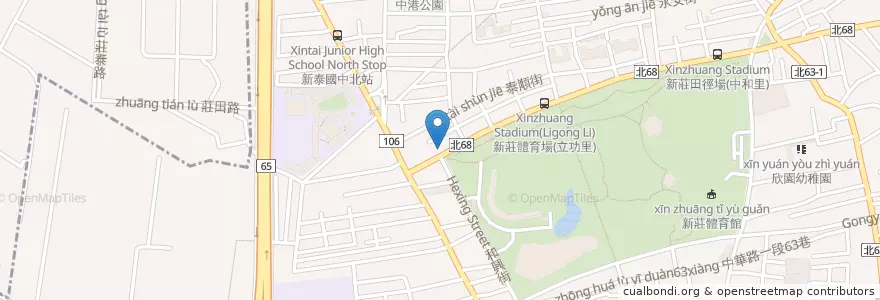 Mapa de ubicacion de 義麵工坊 en تایوان, 新北市, 新莊區.