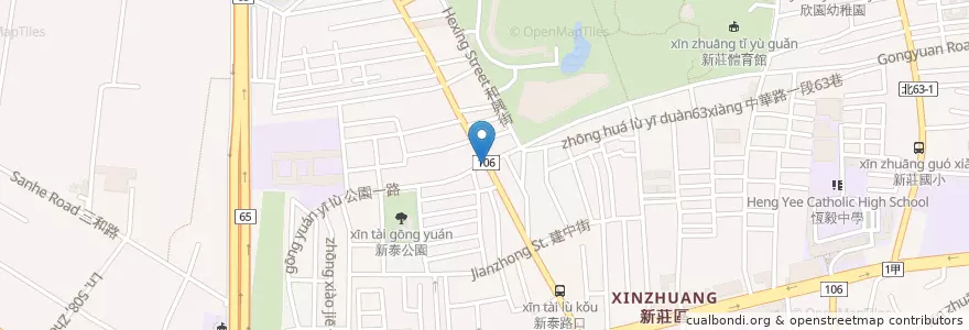 Mapa de ubicacion de 台西蚵仔麵線 en Тайвань, Новый Тайбэй, 新莊區.
