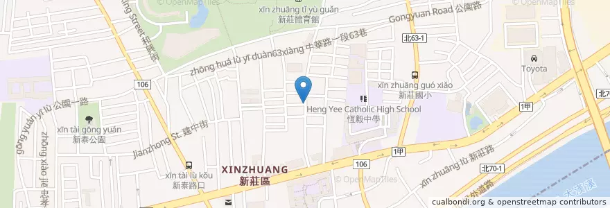 Mapa de ubicacion de 帕尼尼洋食館 en Taiwan, Neu-Taipeh, Xinzhuang.
