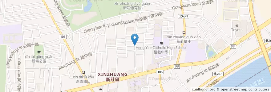 Mapa de ubicacion de 麵食館 en تایوان, 新北市, 新莊區.